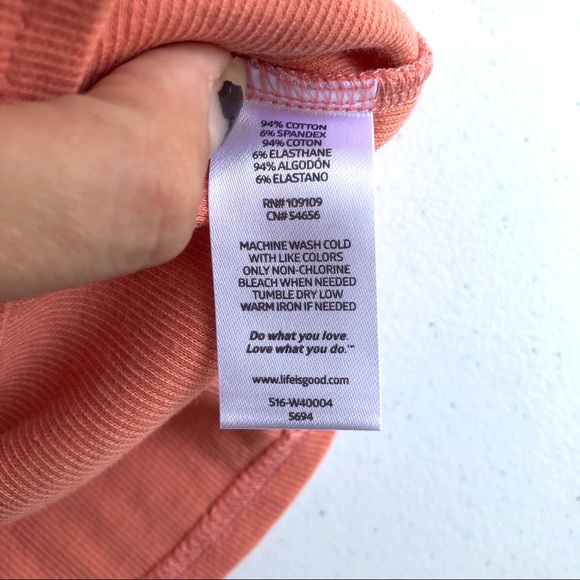 Life Is Good Peach Ribbed Racerback Sleep Tank Top - Picture 5 of 5